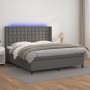 Cama box spring colchón y LED cuero sintético gris 180x200 cm de vidaXL, Camas y somieres - Ref: Foro24-3139401, Precio: 667,...