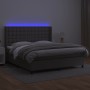 Cama box spring colchón y LED cuero sintético gris 180x200 cm de vidaXL, Camas y somieres - Ref: Foro24-3139401, Precio: 667,...
