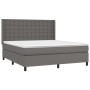 Cama box spring colchón y LED cuero sintético gris 180x200 cm de vidaXL, Camas y somieres - Ref: Foro24-3139401, Precio: 667,...