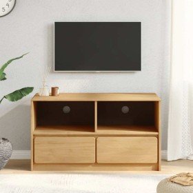 Mueble de TV SAUDA madera maciza pino color roble 99x43x55 cm en Muebles TV | Comprar online en Foru.es