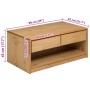 Mesa de centro SAUDA madera maciza pino color roble 99x55x45 cm en Mesas de centro | Comprar online en Foru.es