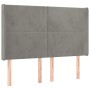 Cama box spring colchón y LED terciopelo gris claro 140x190 cm de vidaXL, Camas y somieres - Ref: Foro24-3139439, Precio: 559...