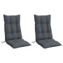Cojines de silla respaldo alto 2 uds tela Oxford gris antracita en Decoración | Comprar online en Foru.es