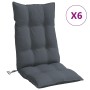Cojines de silla respaldo alto 6 uds tela Oxford gris antracita en Decoración | Comprar online en Foru.es