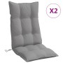 Cojines de silla con respaldo alto 2 uds tela Oxford gris en Decoración | Comprar online en Foru.es