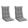 Cojines de silla con respaldo alto 2 uds tela Oxford gris en Decoración | Comprar online en Foru.es