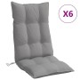 Cojines de silla con respaldo alto 6 uds tela Oxford gris en Decoración | Comprar online en Foru.es