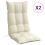 Cojines de silla respaldo alto 2 uds tela Oxford color crema en Decoración | Comprar online en Foru.es