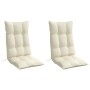 Cojines de silla respaldo alto 2 uds tela Oxford color crema en Decoración | Comprar online en Foru.es