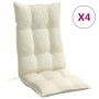 Cojines de silla respaldo alto 4 uds tela Oxford color crema en Decoración | Comprar online en Foru.es