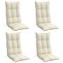 Cojines de silla respaldo alto 4 uds tela Oxford color crema en Decoración | Comprar online en Foru.es
