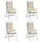 Cojines de silla respaldo alto 4 uds tela Oxford color crema en Decoración | Comprar online en Foru.es