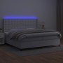Cama box spring colchón y LED cuero sintético blanco 200x200 cm de vidaXL, Camas y somieres - Ref: Foro24-3139404, Precio: 74...