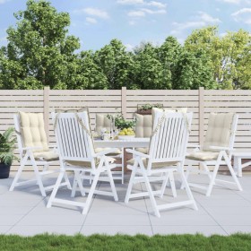 Cojines de silla respaldo alto 6 uds tela Oxford color crema en Decoración | Comprar online en Foru.es