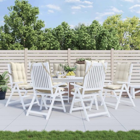 Cojines de silla respaldo alto 6 uds tela Oxford color crema en Decoración | Comprar online en Foru.es