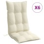 Cojines de silla respaldo alto 6 uds tela Oxford color crema en Decoración | Comprar online en Foru.es