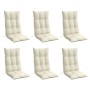 Cojines de silla respaldo alto 6 uds tela Oxford color crema en Decoración | Comprar online en Foru.es