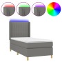 Cama box spring colchón y luces LED tela gris oscuro 90x190 cm de vidaXL, Camas y somieres - Ref: Foro24-3138998, Precio: 345...