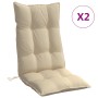 Cojines de silla con respaldo alto 2 uds tela Oxford beige en Decoración | Comprar online en Foru.es