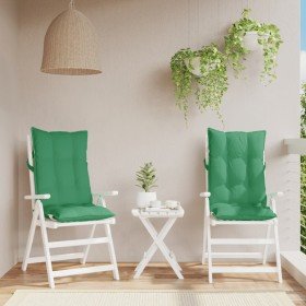 Cojines de silla con respaldo alto 2 uds tela Oxford verde en Decoración | Comprar online en Foru.es