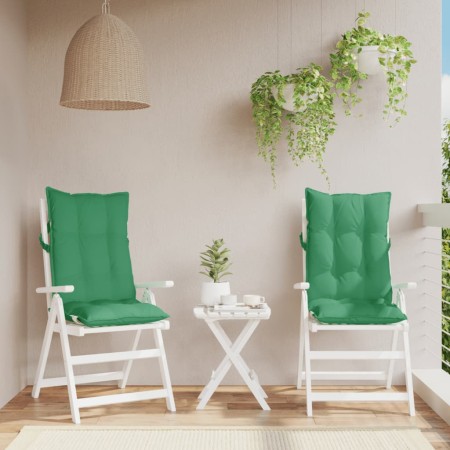 Cojines de silla con respaldo alto 2 uds tela Oxford verde en Decoración | Comprar online en Foru.es