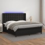 Cama box spring colchón y LED cuero sintético negro 180x200 cm de vidaXL, Camas y somieres - Ref: Foro24-3139397, Precio: 615...