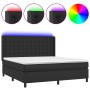 Cama box spring colchón y LED cuero sintético negro 180x200 cm de vidaXL, Camas y somieres - Ref: Foro24-3139397, Precio: 615...