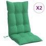 Cojines de silla con respaldo alto 2 uds tela Oxford verde en Decoración | Comprar online en Foru.es