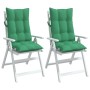 Cojines de silla con respaldo alto 2 uds tela Oxford verde en Decoración | Comprar online en Foru.es
