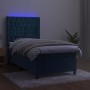 Cama box spring colchón y LED terciopelo azul oscuro 80x200 cm de vidaXL, Camas y somieres - Ref: Foro24-3139713, Precio: 313...