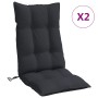 Cojines de silla con respaldo alto 2 uds tela Oxford negro en Decoración | Comprar online en Foru.es