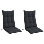 Cojines de silla con respaldo alto 2 uds tela Oxford negro en Decoración | Comprar online en Foru.es