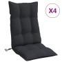 Cojines de silla con respaldo alto 4 uds tela Oxford negro en Decoración | Comprar online en Foru.es