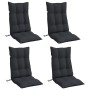 Cojines de silla con respaldo alto 4 uds tela Oxford negro en Decoración | Comprar online en Foru.es