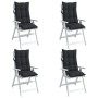 Cojines de silla con respaldo alto 4 uds tela Oxford negro en Decoración | Comprar online en Foru.es