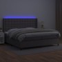 Cama box spring colchón y LED cuero sintético gris 200x200 cm de vidaXL, Camas y somieres - Ref: Foro24-3139407, Precio: 761,...