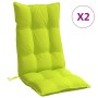Cojines de silla respaldo alto 2 uds tela Oxford verde brillo en Decoración | Comprar online en Foru.es
