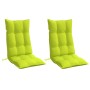 Cojines de silla respaldo alto 2 uds tela Oxford verde brillo en Decoración | Comprar online en Foru.es