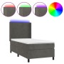 Cama box spring colchón y LED terciopelo gris oscuro 90x200 cm de vidaXL, Camas y somieres - Ref: Foro24-3139422, Precio: 344...