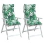 Cojines silla respaldo alto 2 uds tela Oxford estampado hojas en Decoración | Comprar online en Foru.es