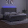 Cama box spring colchón y LED terciopelo gris claro 160x200 cm de vidaXL, Camas y somieres - Ref: Foro24-3139691, Precio: 556...