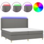 Cama box spring colchón y luces LED tela gris claro 200x200 cm de vidaXL, Camas y somieres - Ref: Foro24-3138742, Precio: 665...