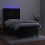 Boxspringbett mit Matratze und LED-Samt in Schwarz, 90 x 200 cm von vidaXL, Betten und Lattenroste - Ref: Foro24-3139723, Pre...