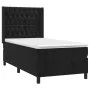 Boxspringbett mit Matratze und LED-Samt in Schwarz, 90 x 200 cm von vidaXL, Betten und Lattenroste - Ref: Foro24-3139723, Pre...