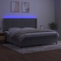 Cama box spring colchón y LED terciopelo gris claro 200x200 cm de vidaXL, Camas y somieres - Ref: Foro24-3139703, Precio: 639...