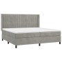 Cama box spring colchón y LED terciopelo gris claro 200x200 cm de vidaXL, Camas y somieres - Ref: Foro24-3139703, Precio: 639...