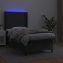 Cama box spring y colchón LED cuero sintético negro 90x200 cm de vidaXL, Camas y somieres - Ref: Foro24-3139241, Precio: 352,...