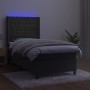 Cama box spring colchón y LED terciopelo gris oscuro 90x200 cm de vidaXL, Camas y somieres - Ref: Foro24-3139722, Precio: 355...