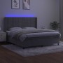 Cama box spring colchón y LED terciopelo gris claro 180x200 cm de vidaXL, Camas y somieres - Ref: Foro24-3139697, Precio: 602...