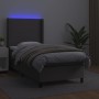 Cama box spring colchón y LED cuero sintético gris 100x200 cm de vidaXL, Camas y somieres - Ref: Foro24-3139251, Precio: 391,...